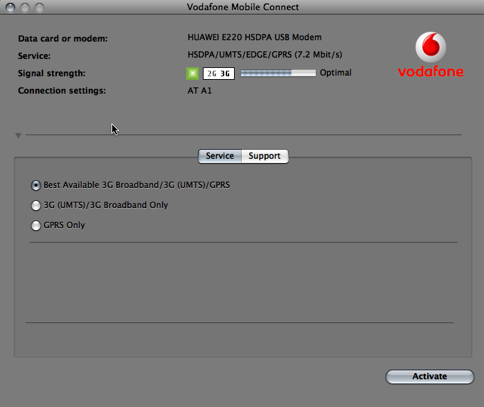 vodafone mobile broadband osx