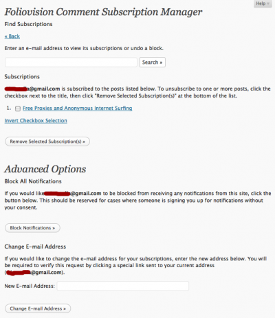 wordpress subscribe to comments options