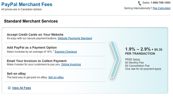 Paypal merchant fees