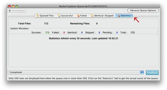 Bucket Explorer editing statistics