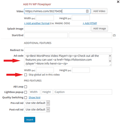 Adding a custom ad with a video