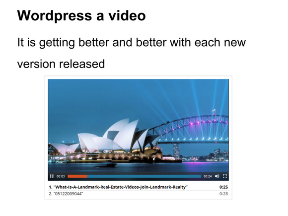 video wordpress standard feature