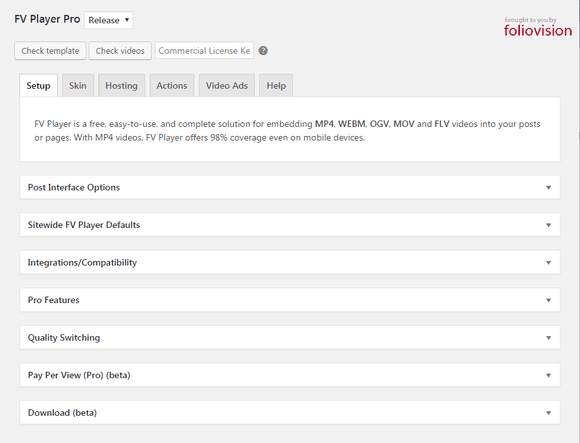 FV Player Pro settings