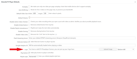 Adding and adjusting a custom logo in FV Player Pro