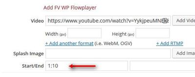 The start time field fills out automatically