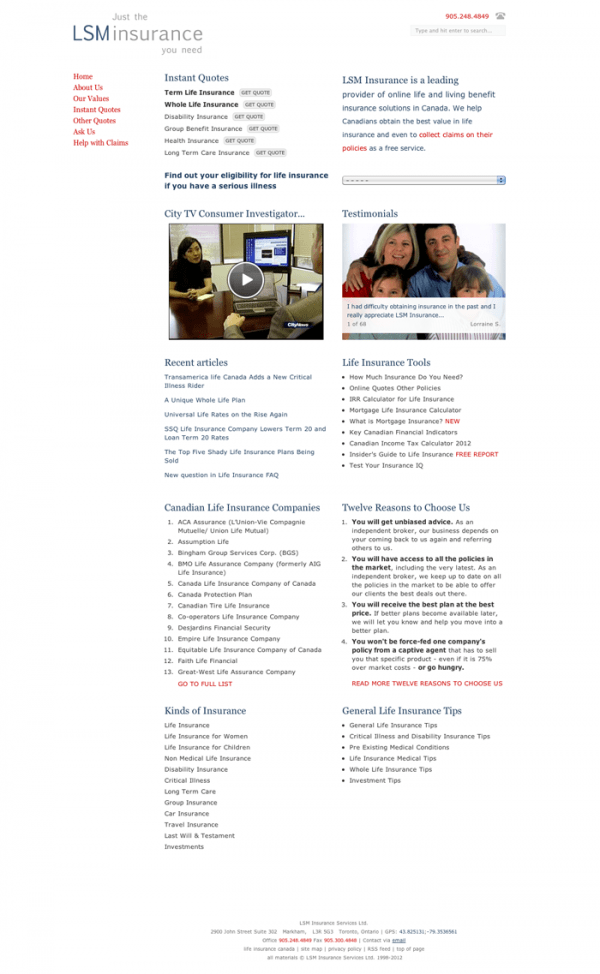 LSM Insurance Services Ltd., LSMinsurance.ca LSM Insurance Services Ltd., LSMinsurance.ca