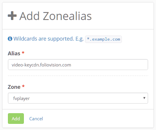 Adding a new Zonealias