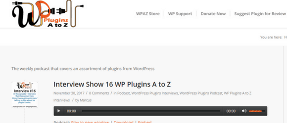 wp plugins a to z podcast