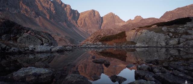 Lake in the High Tatras during sunset, Slovakia