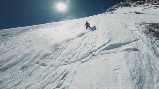 Skier on the slope of Chamonix, France