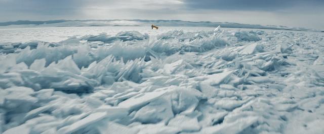 Floating ice of Lake Baikal in Siberia