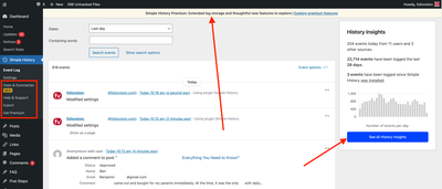 Ad free Simple History WordPress Plugin