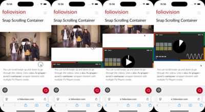 snap scrolling container