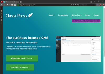 ClassicPress home page
