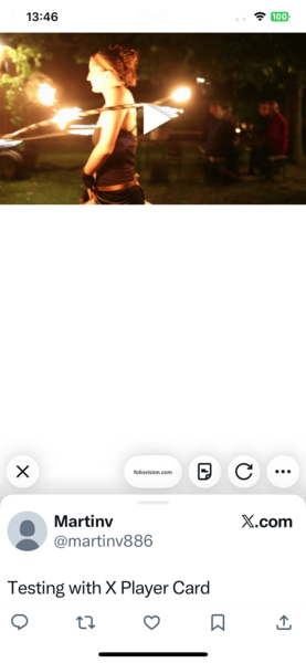 x mobile app player card opened