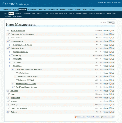 foliopress advanced page management